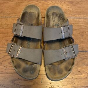 Birkenstock Sandals brown leather size 38 two strap